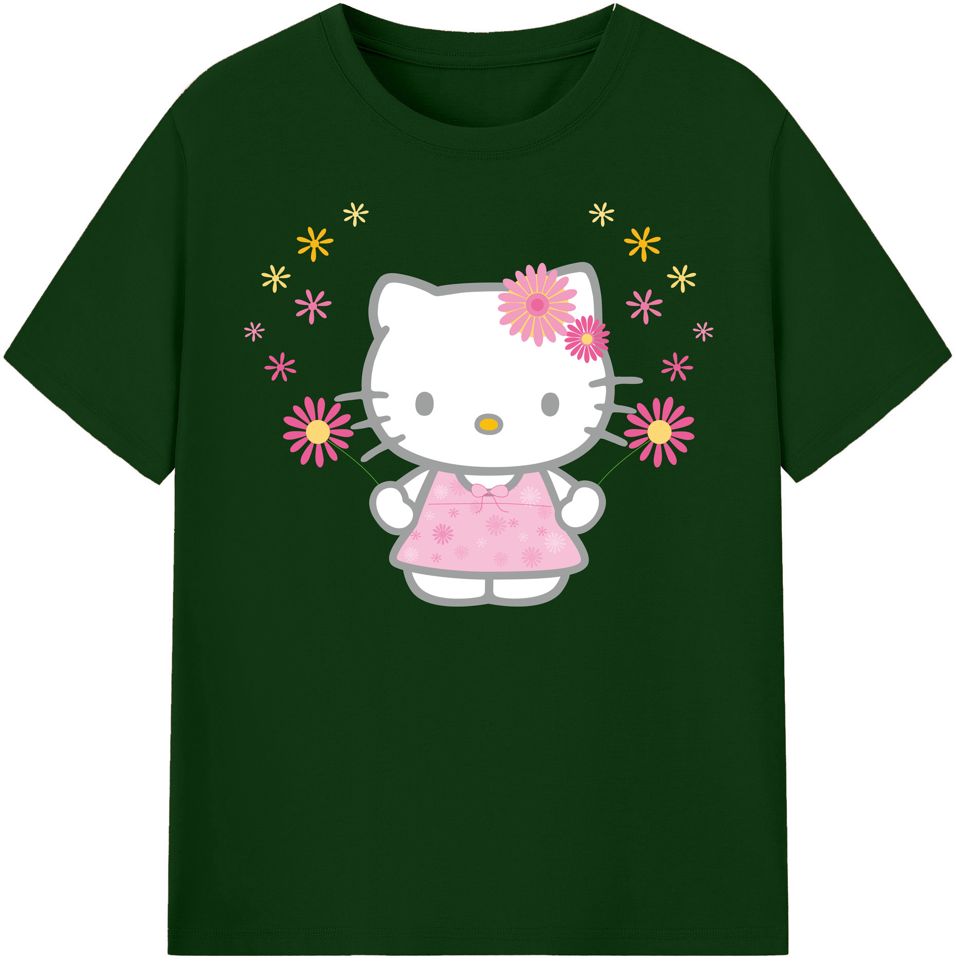 （画像用） Hello Kitty ハローキティ 綿100％半袖Tシャツ（フロントプリント）